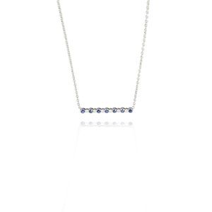 14K White Gold My Story Diamond & Sapphire Pendant, .08 Ctw.